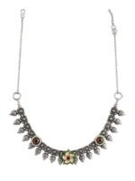 Oxidised Floral Choker Necklace for Women - Image 4