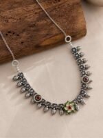 Oxidised Floral Choker Necklace for Women
