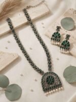 Emerald Jaal Heritage Pendant Set - Image 2