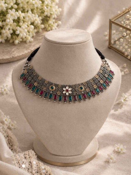 Royal Meenakari Floral Choker Necklace