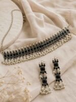 Kashvi Noir Pearl Choker Set - Image 3
