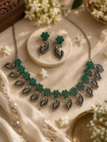 Rajsi Mirror work Oxidised Choker Set - Image 3