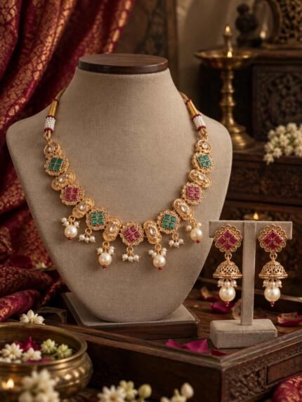Meher Rani Multicolor Kundan Necklace Set