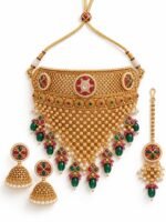 Rajwada Rani Gold-Tone Kundan Choker Set - Image 4
