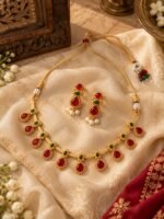 Raktima Noor Ruby Green Necklace Set - Image 3
