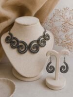 Swirl Heritage Oxidised Silver Necklace Set - Image 2