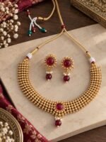 Vamika Ruby Beadwork Choker Set